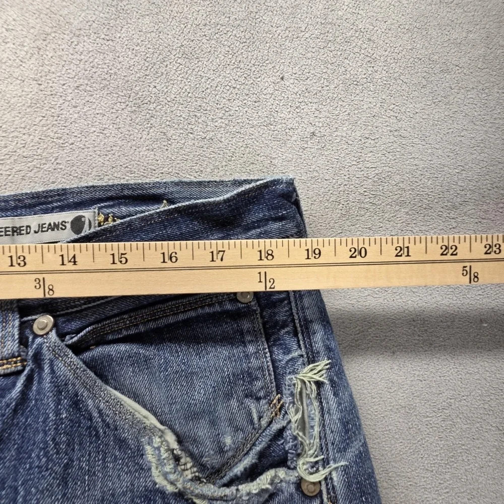 VTG Levis Engineered Jeans Mens Blue Cinch Back Twisted Altered Hem Fits 36x29